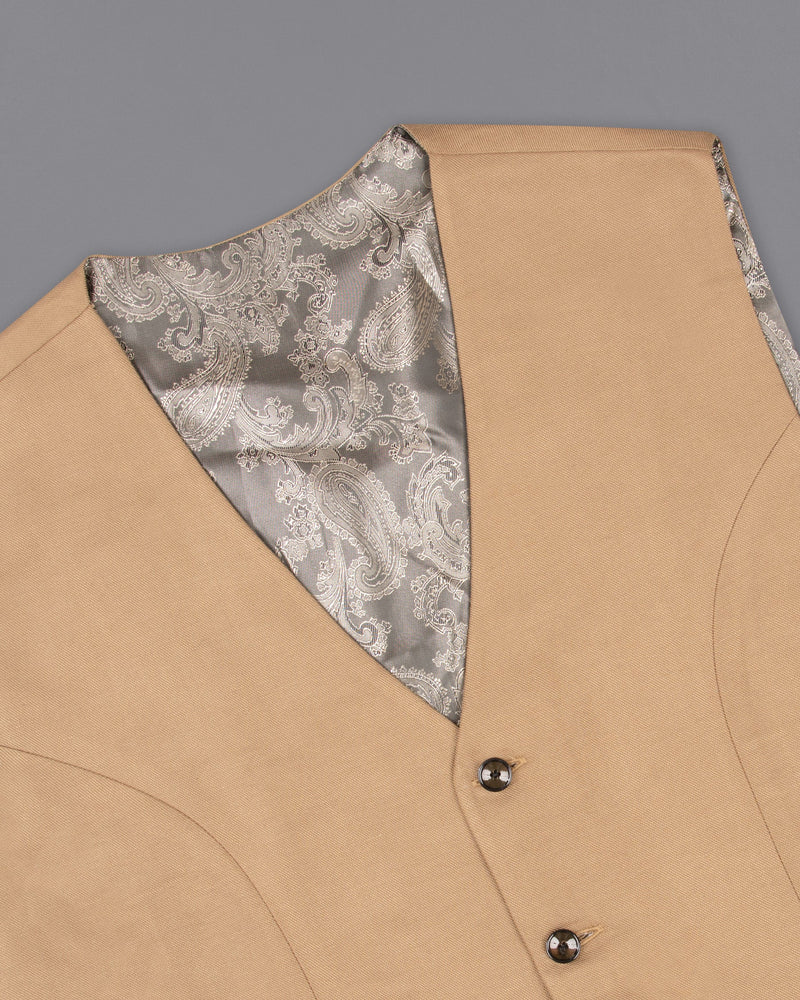 Pale Taupe Luxurious Linen Waistcoat