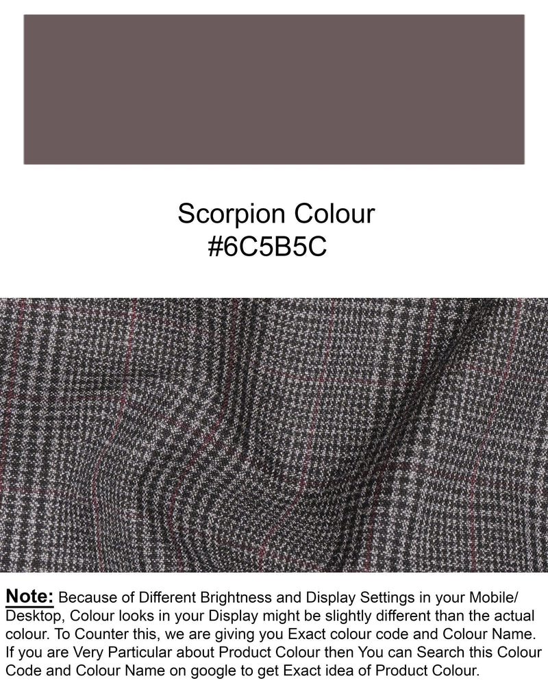 Scorpion Grey Subtle Plaid Wool Rich Waistcoat