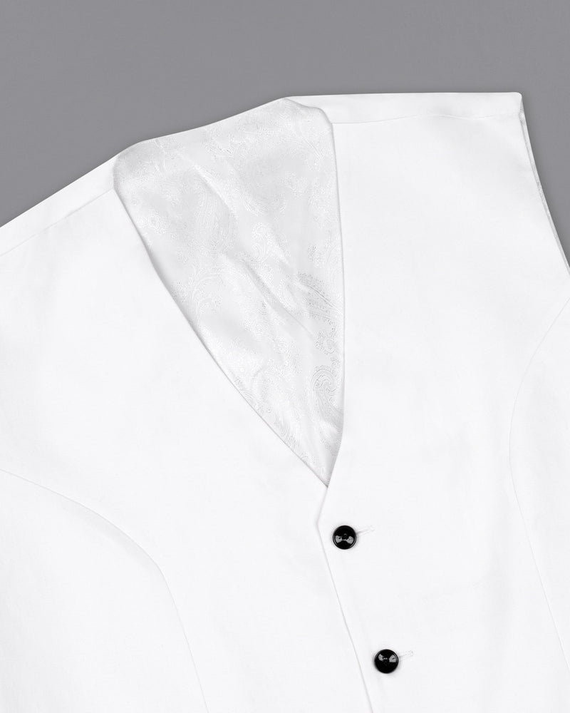 Bright White Premium Cotton Waistcoat
