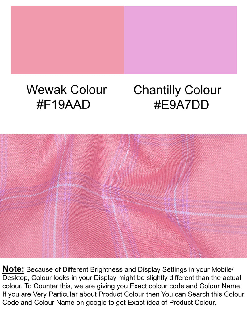 Wewak Pink Windowpane Woolrich Waistcoat V1427-36, V1427-38, V1427-40, V1427-42, V1427-44, V1427-46, V1427-48, V1427-50, V1427-52, V1427-54, V1427-56, V1427-58, V1427-60