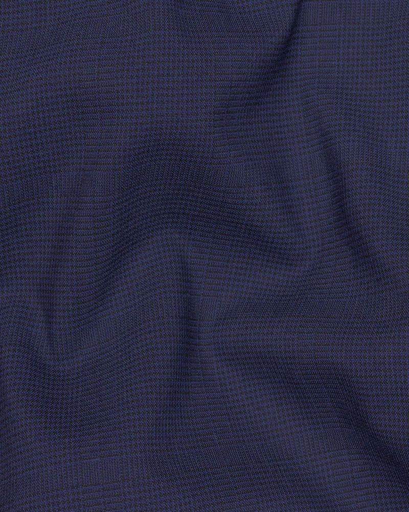 Valhalla Blue subtle plaid Wool Rich Waistcoat V1446-36, V1446-38, V1446-40, V1446-42, V1446-44, V1446-46, V1446-48, V1446-50, V1446-52, V1446-54, V1446-56, V1446-58, V1446-60