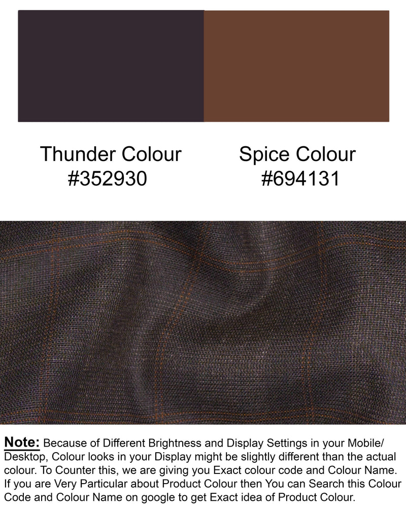 Thunder and Spice Brown Plaid Wool Rich Waistcoat V1458-36, V1458-38, V1458-40, V1458-42, V1458-44, V1458-46, V1458-48, V1458-50, V1458-52, V1458-54, V1458-56, V1458-58, V1458-60