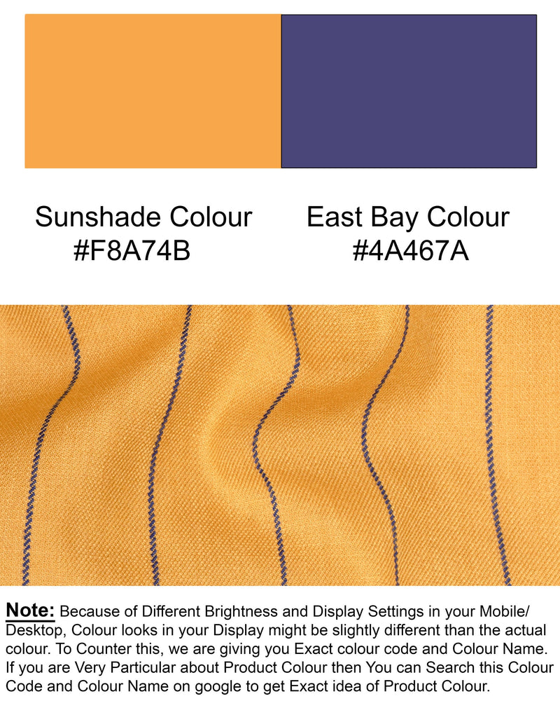 Sunshade Orange Striped Wool Rich Waistcoat V1509-36, V1509-38, V1509-40, V1509-42, V1509-44, V1509-46, V1509-48, V1509-50, V1509-52, V1509-54, V1509-56, V1509-58, V1509-60