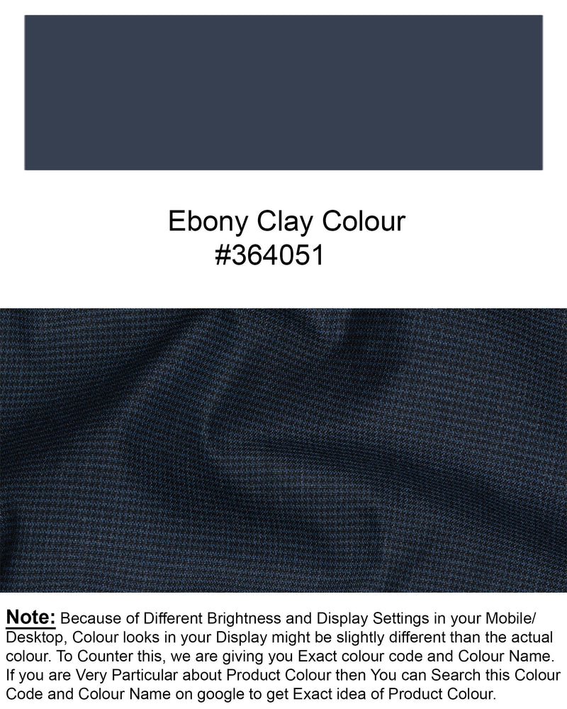Ebony Clay Blue houndstooth Wool Rich Waistcoat V1593-36, V1593-38, V1593-40, V1593-42, V1593-44, V1593-46, V1593-48, V1593-50, V1593-52, V1593-54, V1593-56, V1593-58, V1593-60