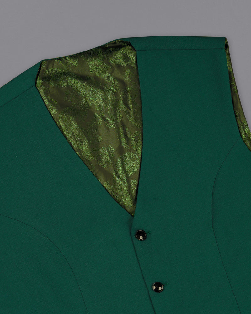 Aqua Deep Green Wool Rich Waistcoat V1602-36, V1602-38, V1602-40, V1602-42, V1602-44, V1602-46, V1602-48, V1602-50, V1602-52, V1602-54, V1602-56, V1602-58, V1602-60