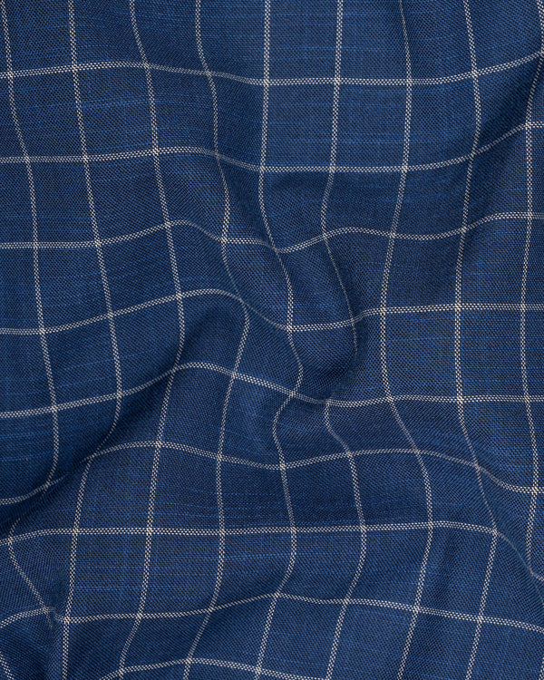 Rhino Blue Super fine Checkered Premium Cotton Waistcoat V1622-36, V1622-38, V1622-40, V1622-42, V1622-44, V1622-46, V1622-48, V1622-50, V1622-52, V1622-54, V1622-56, V1622-58, V1622-60