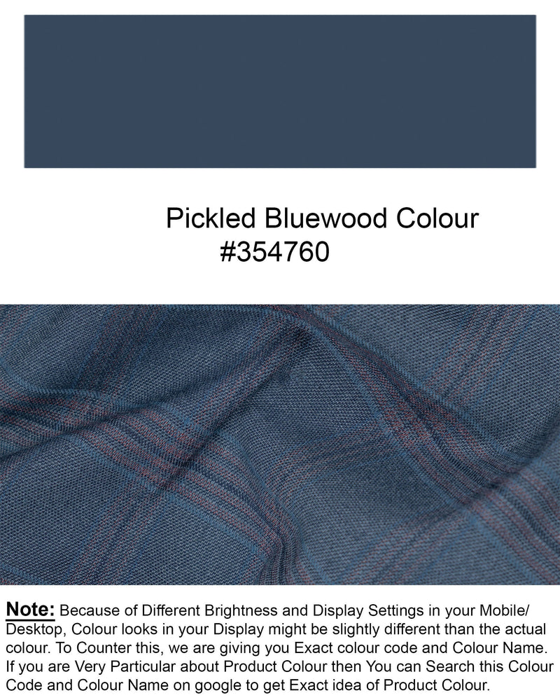 Pickled Bluewood Super fine Checkered Woolrich Waistcoat V1626-36, V1626-38, V1626-40, V1626-42, V1626-44, V1626-46, V1626-48, V1626-50, V1626-52, V1626-54, V1626-56, V1626-58, V1626-60