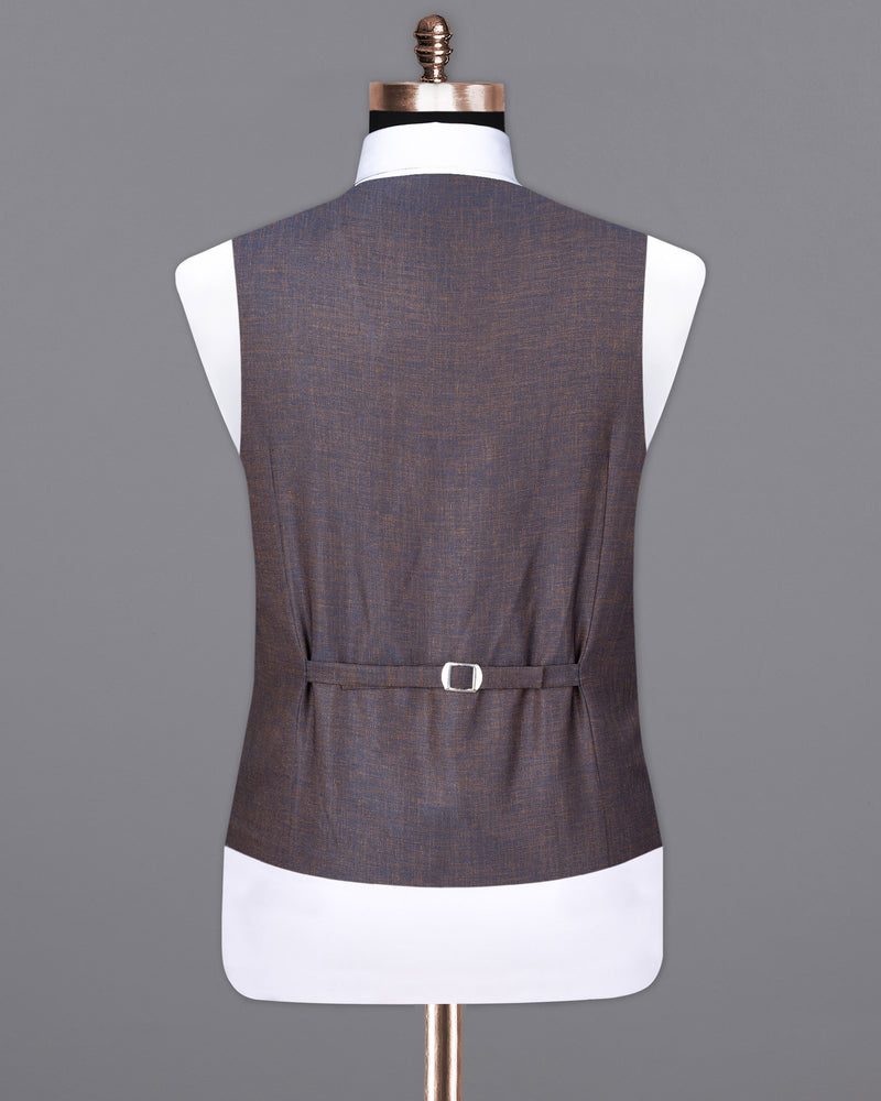 Brownish with Downriver Blue Two Tone Waistcoat