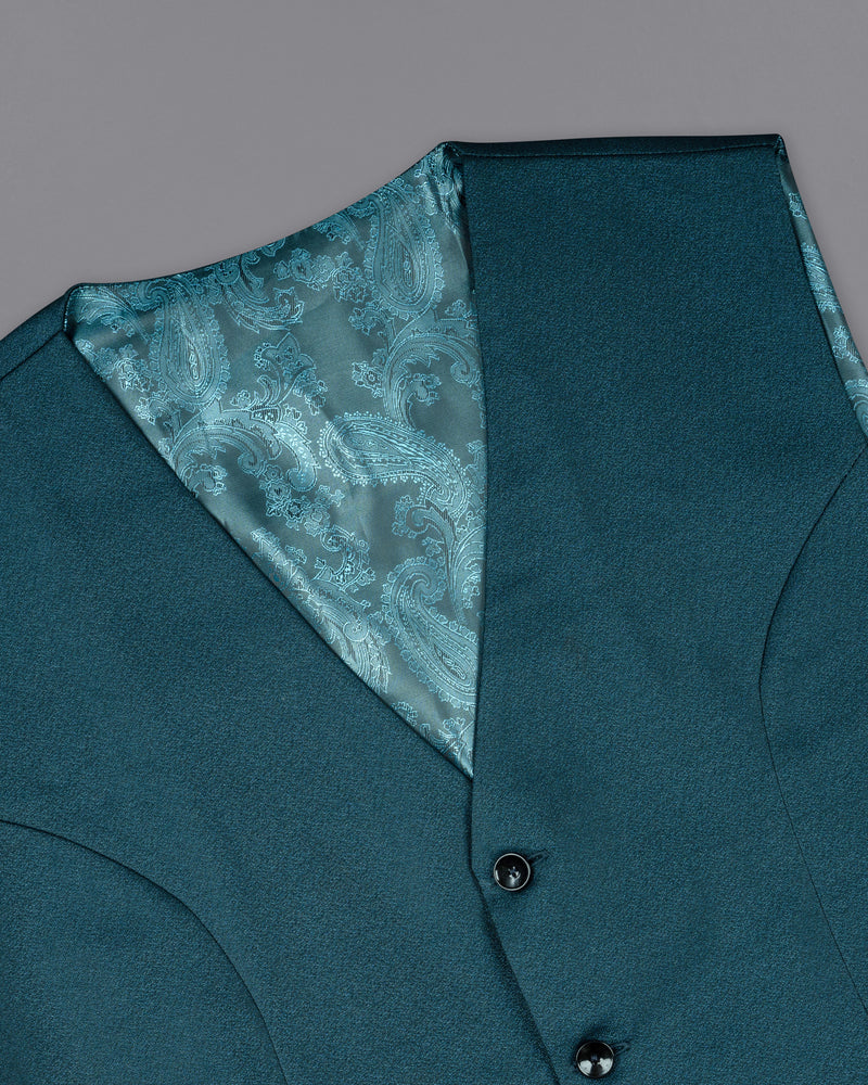 Cyprus Green Textured Waistcoat