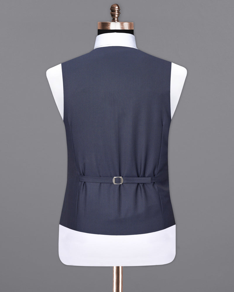 River Bed Blue Textured Waistcoat