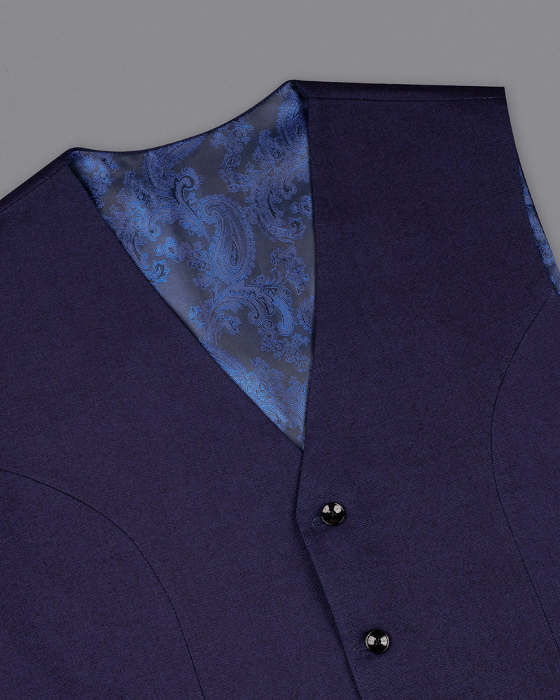 Gunmetal Blue Premium Cotton Waistcoat