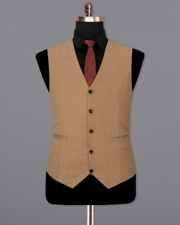 Brownish Dobby Textured Waistcoat