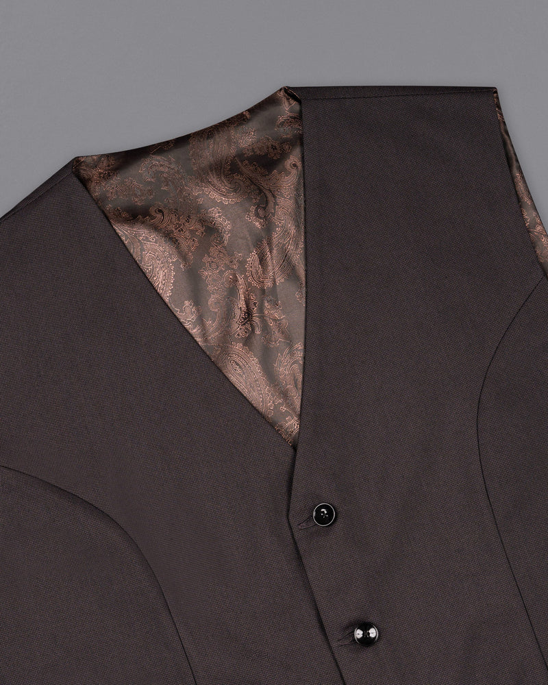 Bleached Cedar Brown Textured Waistcoat