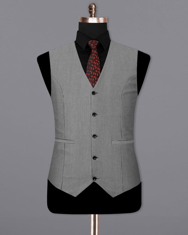 Gainsboro Gray Striped Waistcoat