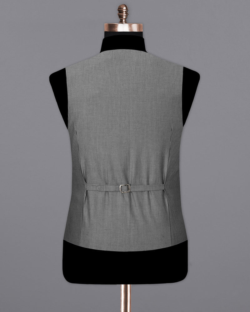 Gainsboro Gray Striped Waistcoat