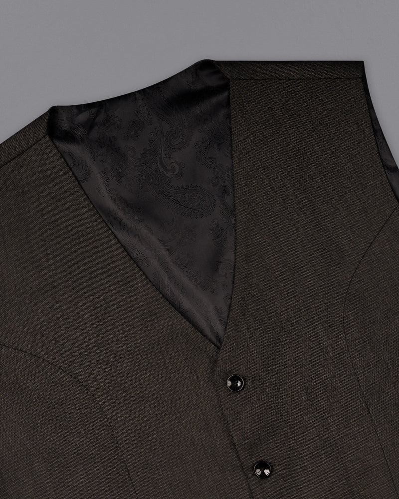 Iridium Brown Solid Waistcoat