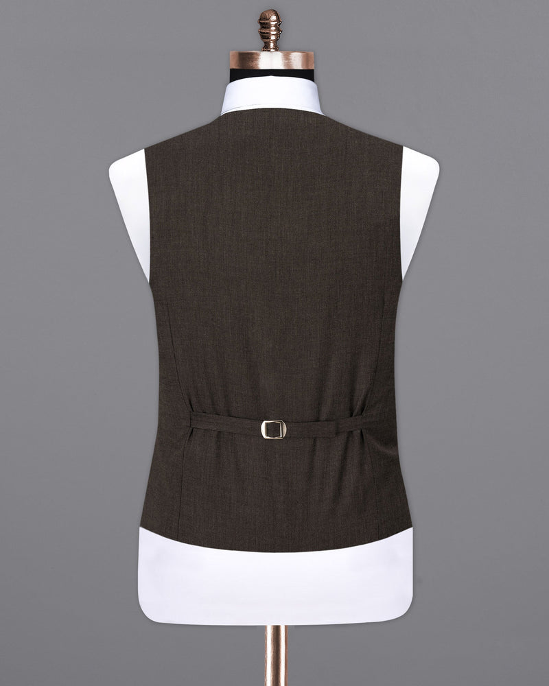 Iridium Brown Solid Waistcoat