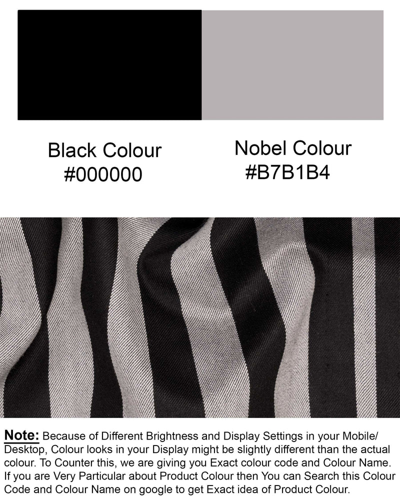 Nobel Grey with Black Striped Waistcoat