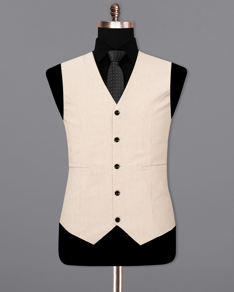 Parchment Cream Houndstooth Waistcoat
