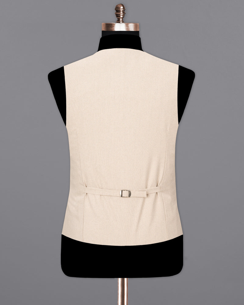 Parchment Cream Houndstooth Waistcoat