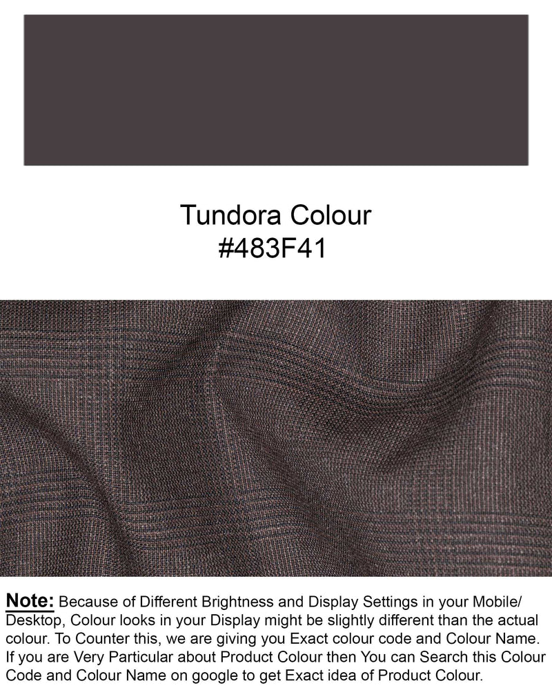 Tundora Brown Plaid Waistcoat