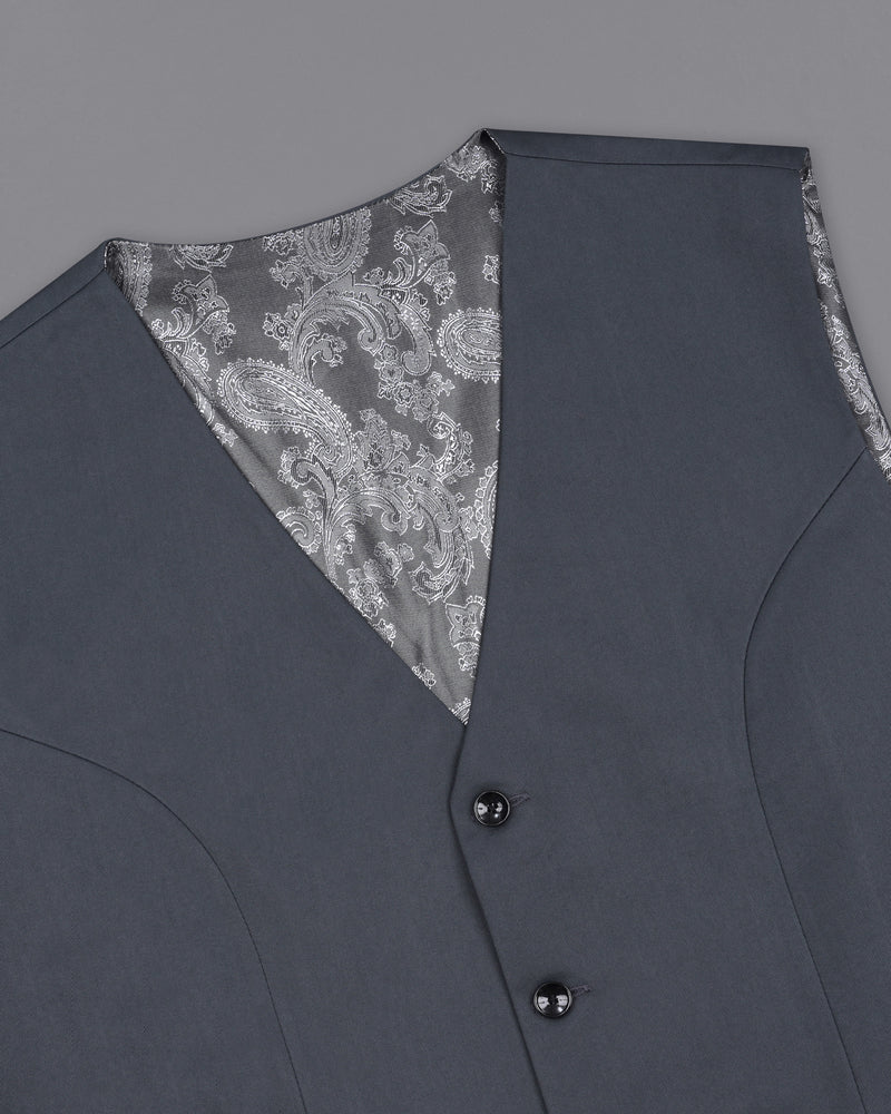 Iridium Grey Solid Waistcoat V1913-36, V1913-38, V1913-40, V1913-42, V1913-44, V1913-46, V1913-48, V1913-50, V1913-52, V1913-54, V1913-56, V1913-58, V1913-60