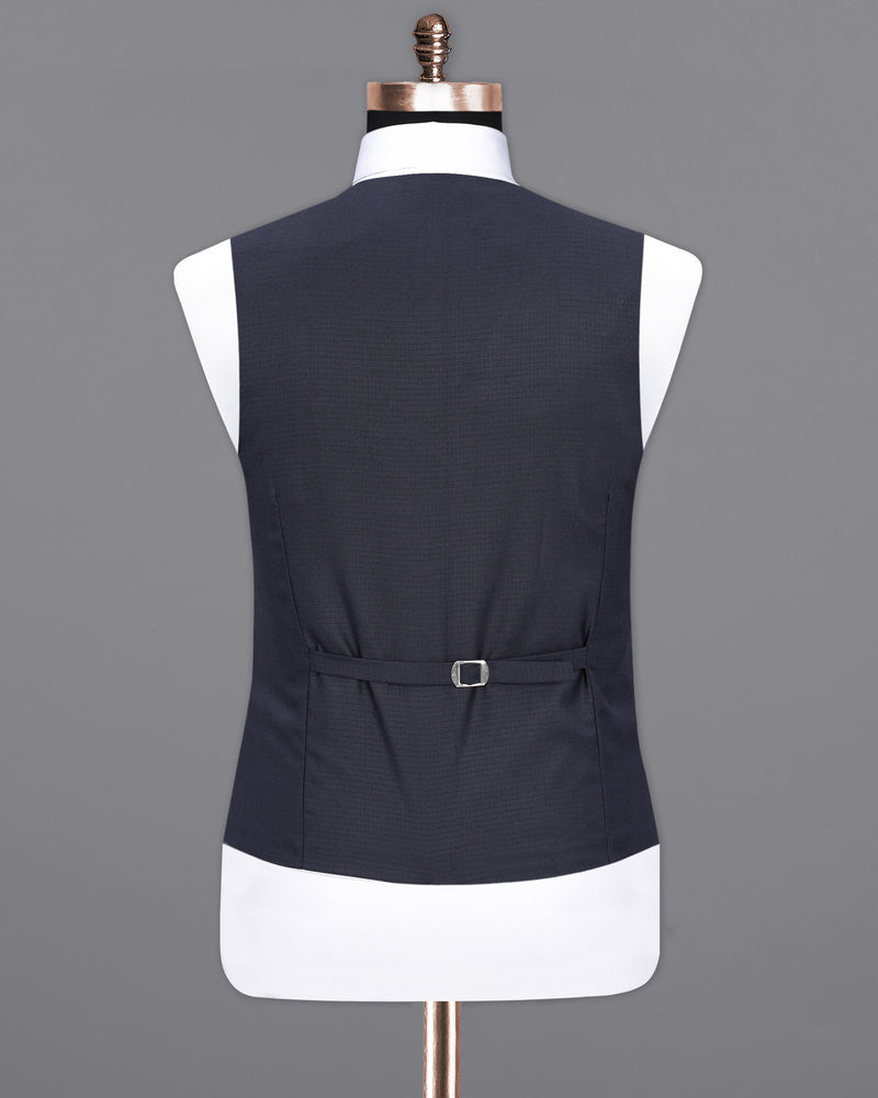 Bleached Cedar Blue Textured Waistcoat V1923-36, V1923-38, V1923-40, V1923-42, V1923-44, V1923-46, V1923-48, V1923-50, V1923-52, V1923-54, V1923-56, V1923-58, V1923-60