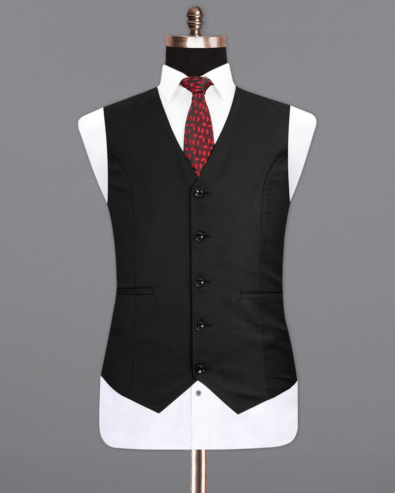 Jade Black diamond textured Waistcoat V1977-36, V1977-38, V1977-40, V1977-42, V1977-44, V1977-46, V1977-48, V1977-50, V1977-52, V1977-54, V1977-56, V1977-58, V1977-60