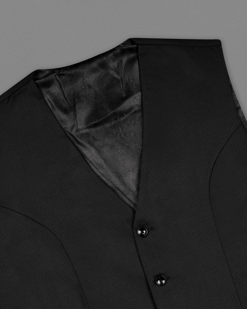 Jade Black diamond textured Waistcoat V1977-36, V1977-38, V1977-40, V1977-42, V1977-44, V1977-46, V1977-48, V1977-50, V1977-52, V1977-54, V1977-56, V1977-58, V1977-60