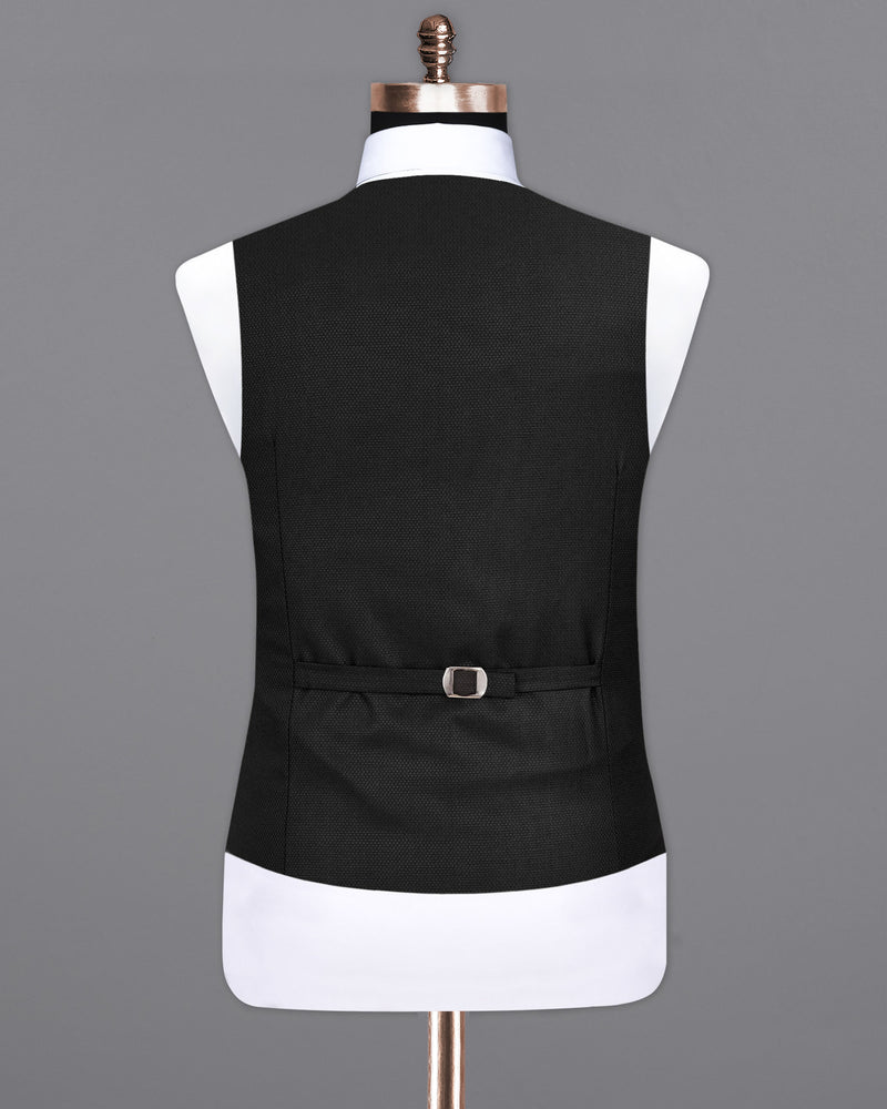 Jade Black diamond textured Waistcoat V1977-36, V1977-38, V1977-40, V1977-42, V1977-44, V1977-46, V1977-48, V1977-50, V1977-52, V1977-54, V1977-56, V1977-58, V1977-60