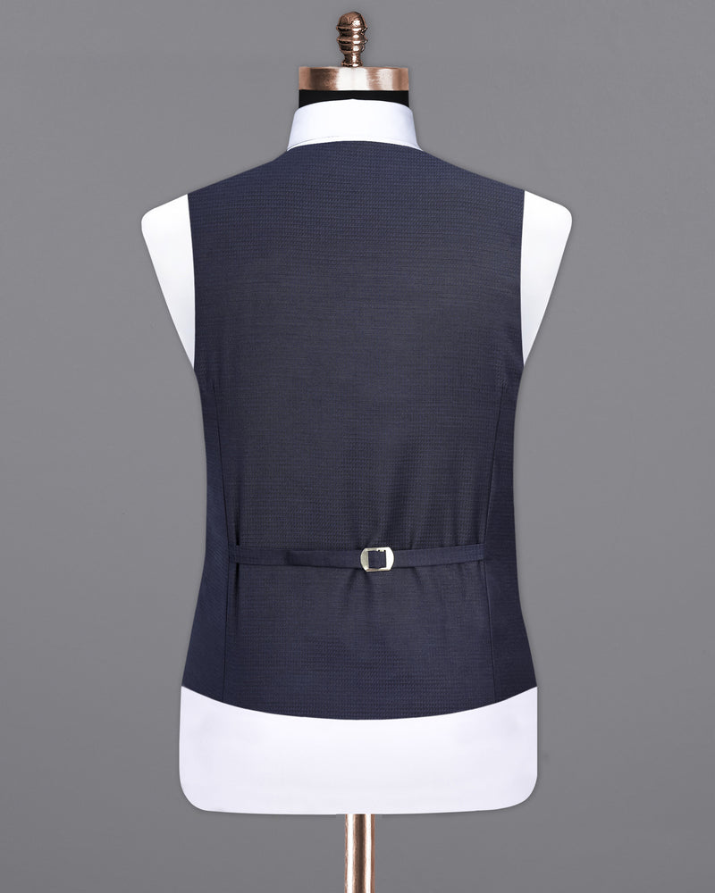 Tuna Navy Blue Micro Triangle Textured Waistcoat V1986-36, V1986-38, V1986-40, V1986-42, V1986-44, V1986-46, V1986-48, V1986-50, V1986-52, V1986-54, V1986-56, V1986-58, V1986-60