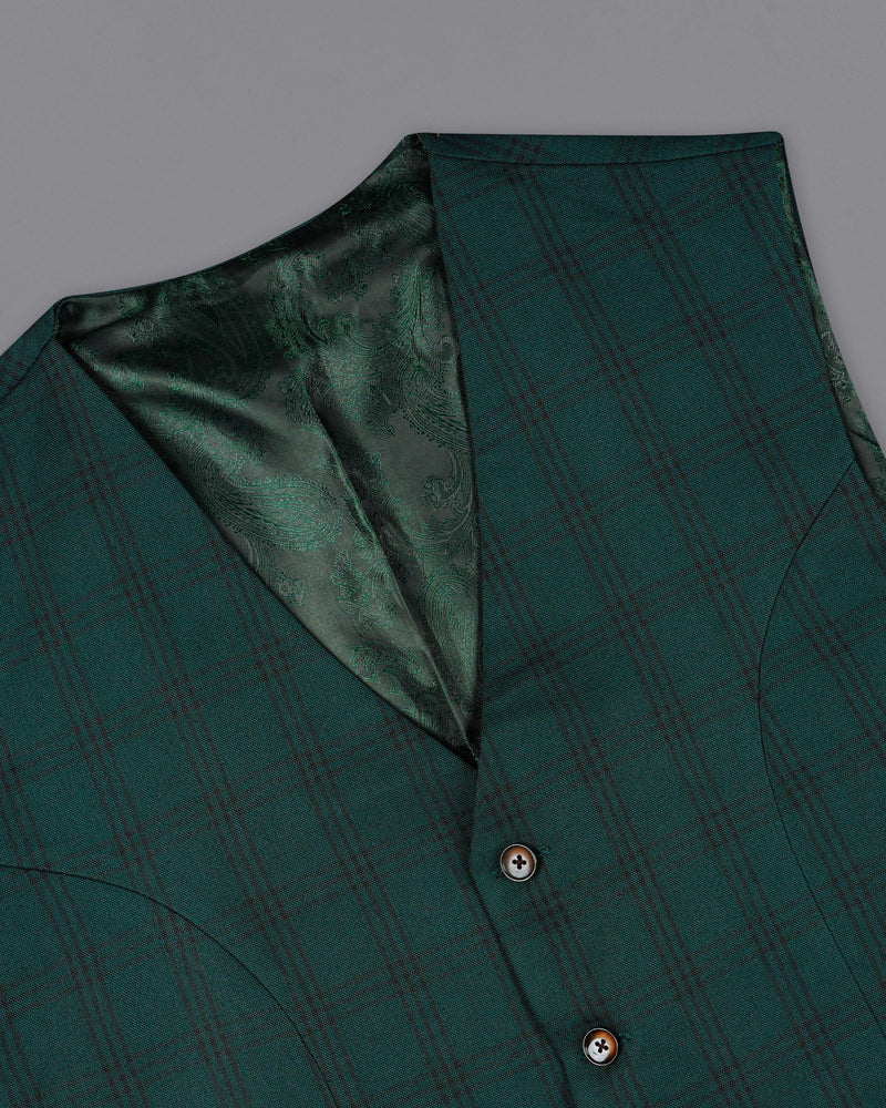 Timber Dark Green With Black Plaid Waistcoat V1996-36, V1996-38, V1996-40, V1996-42, V1996-44, V1996-46, V1996-48, V1996-50, V1996-52, V1996-54, V1996-56, V1996-58, V1996-60