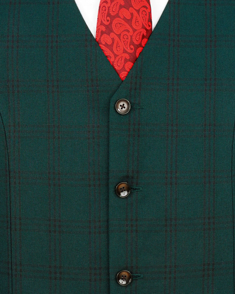 Timber Dark Green With Black Plaid Waistcoat V1996-36, V1996-38, V1996-40, V1996-42, V1996-44, V1996-46, V1996-48, V1996-50, V1996-52, V1996-54, V1996-56, V1996-58, V1996-60