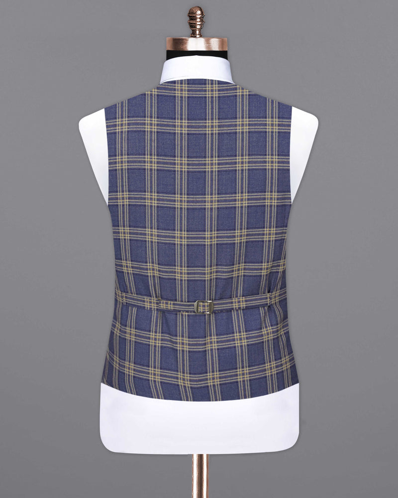 River Bed Blue with Tallow Brown Plaid Waistcoat V2045-36, V2045-38, V2045-40, V2045-42, V2045-44, V2045-46, V2045-48, V2045-50, V2045-52, V2045-54, V2045-56, V2045-58, V2045-60