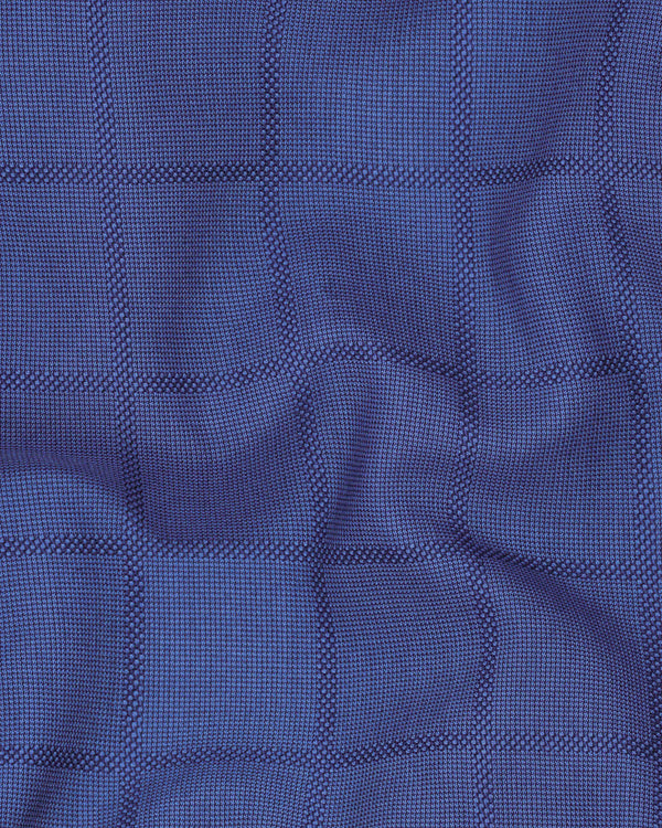 Chambray Blue Windowpane Waistcoat V2048-36, V2048-38, V2048-40, V2048-42, V2048-44, V2048-46, V2048-48, V2048-50, V2048-52, V2048-54, V2048-56, V2048-58, V2048-60