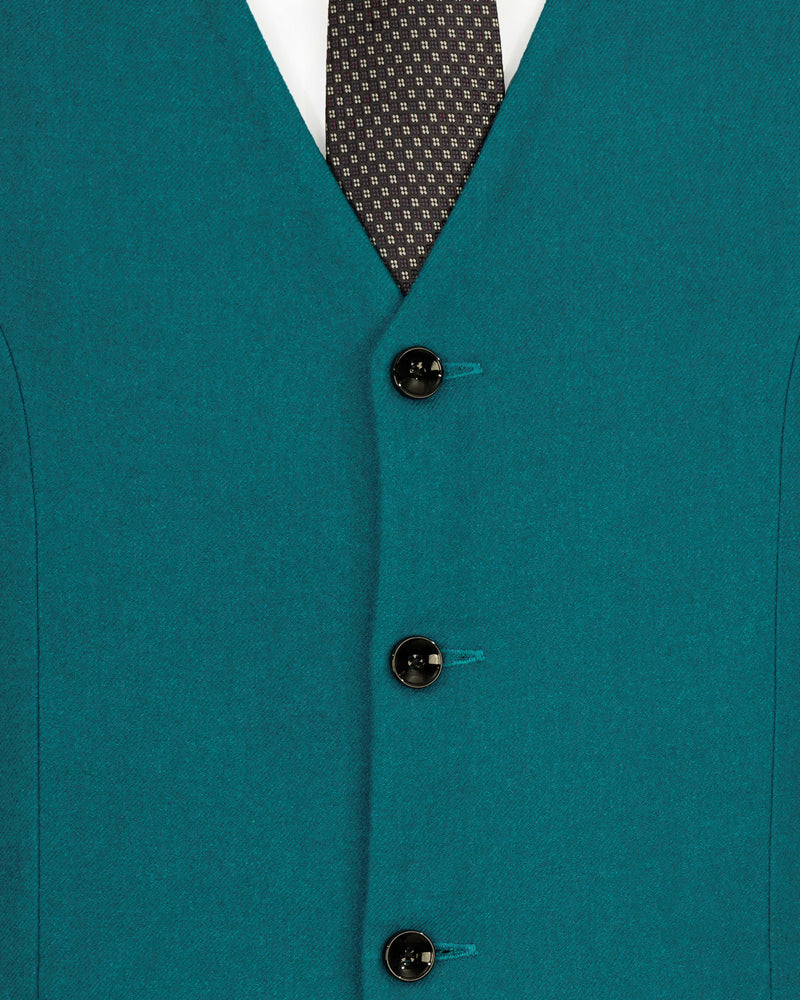 Turquoise Pure Wool Textured Waistcoat V2068-36, V2068-38, V2068-40, V2068-42, V2068-44, V2068-46, V2068-48, V2068-50, V2068-52, V2068-54, V2068-56, V2068-58, V2068-60