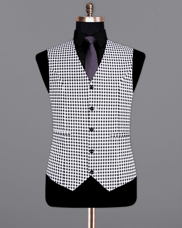 White and Black Mini Checkered Waistcoat  V2092-36, V2092-38, V2092-40, V2092-42, V2092-44, V2092-46, V2092-48, V2092-50, V2092-52, V2092-54, V2092-56, V2092-58, V2092-60