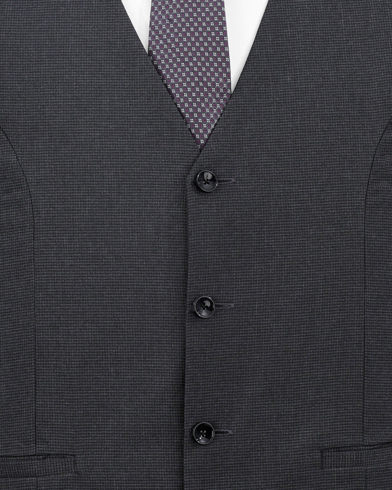Bastille Dark Grey Textured Waistcoat V2116-36, V2116-38, V2116-40, V2116-42, V2116-44, V2116-46, V2116-48, V2116-50, V2116-52, V2116-54, V2116-56, V2116-58, V2116-60