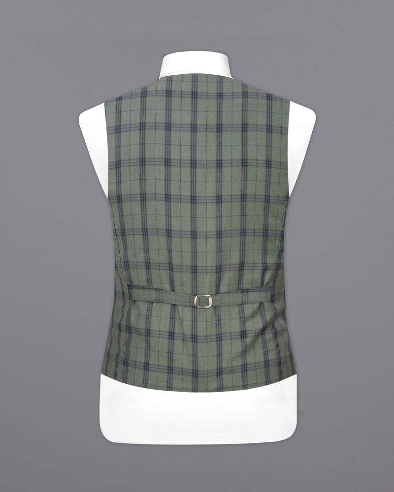 Limed Green and Martinique Blue Plaid Waistcoat V2277-36, V2277-38, V2277-40, V2277-42, V2277-44, V2277-46, V2277-48, V2277-50, V2277-52, V2277-54, V2277-56, V2277-58, V2277-60