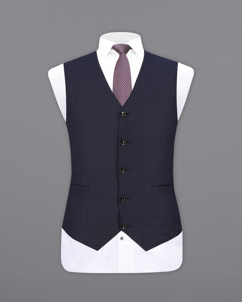 Baltic Sea Navy Blue Textured Waistcoat V2293-36, V2293-38, V2293-40, V2293-42, V2293-44, V2293-46, V2293-48, V2293-50, V2293-52, V2293-54, V2293-56, V2293-58, V2293-60