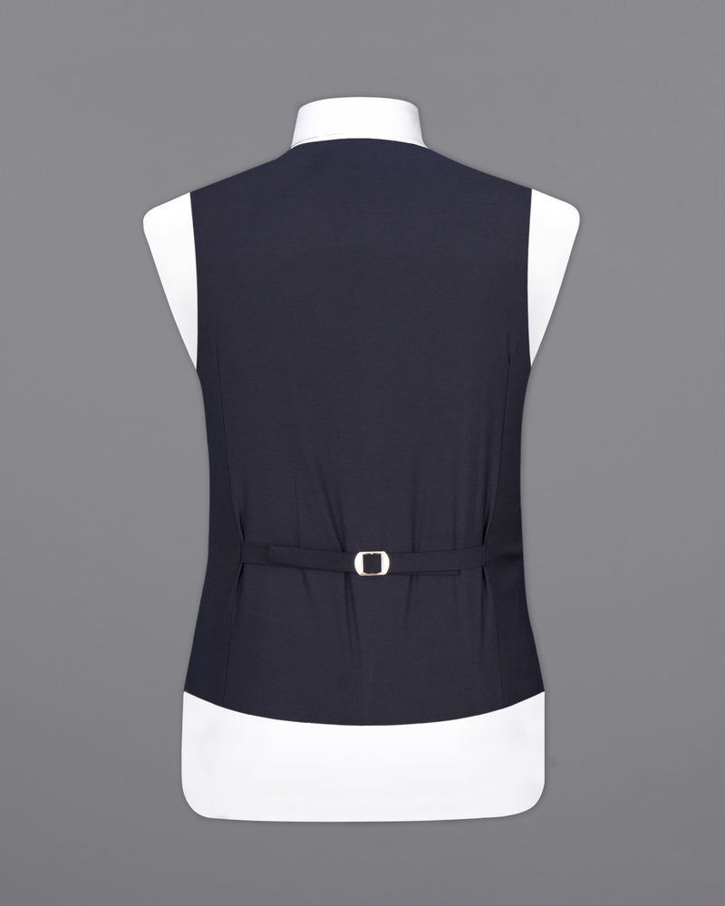 Baltic Sea Navy Blue Textured Waistcoat V2293-36, V2293-38, V2293-40, V2293-42, V2293-44, V2293-46, V2293-48, V2293-50, V2293-52, V2293-54, V2293-56, V2293-58, V2293-60