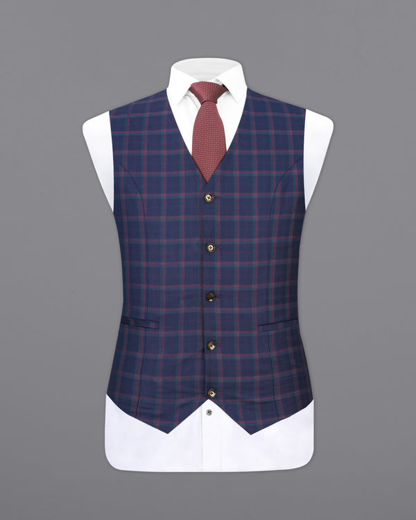 Outer Space Blue Plaid Waistcoat