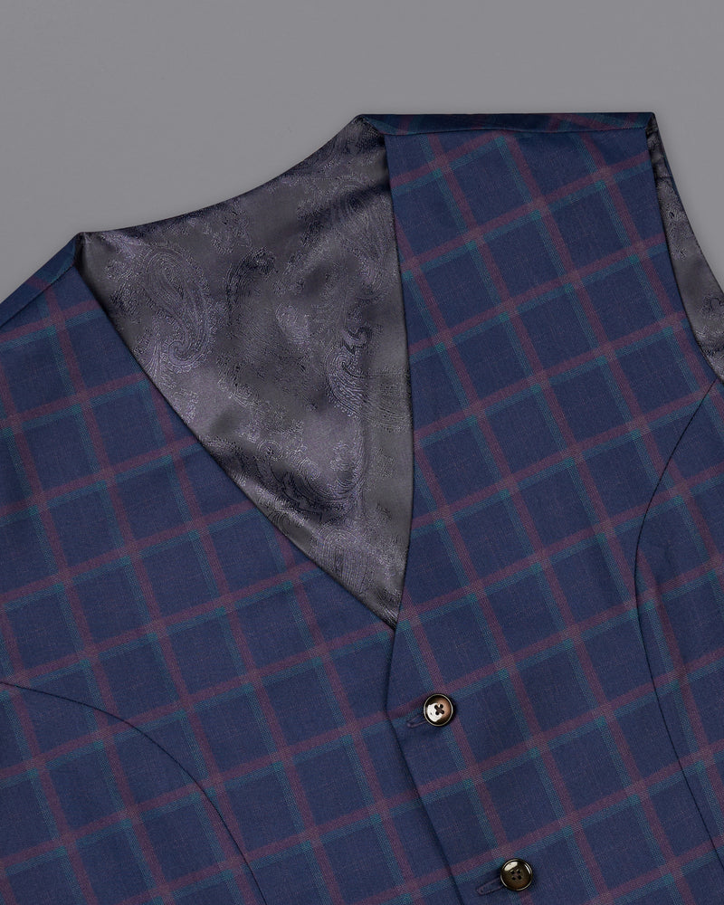 Outer Space Blue Plaid Waistcoat