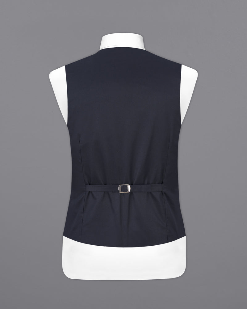 Thunder Navy Blue Premium Cotton Designer Waistcoat