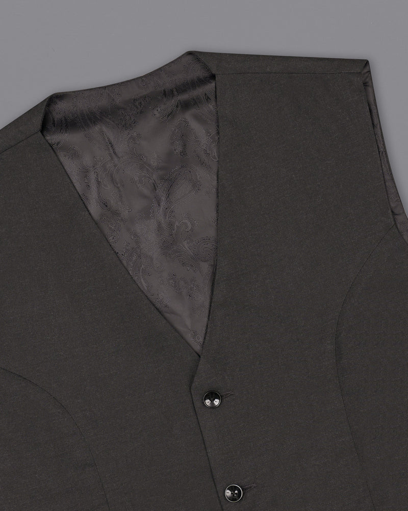 Mine Shaft Gray Wool Rich Designer Waistcoat
