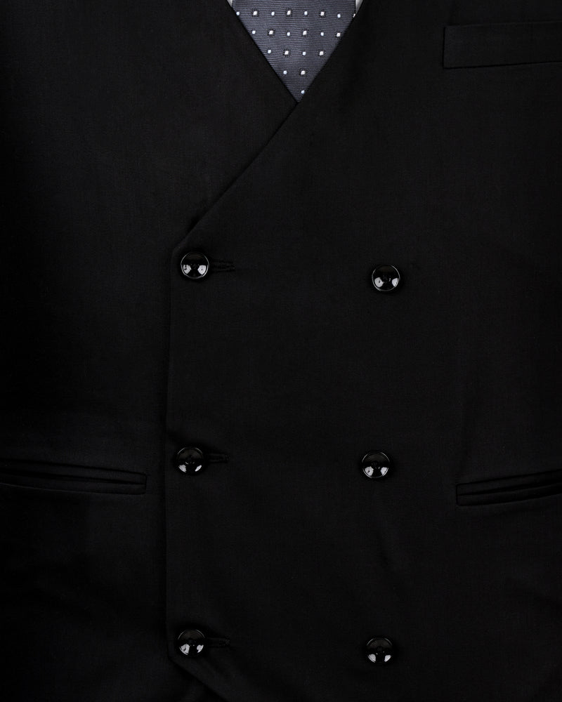 Jade Black Designer Cotton Waistcoat