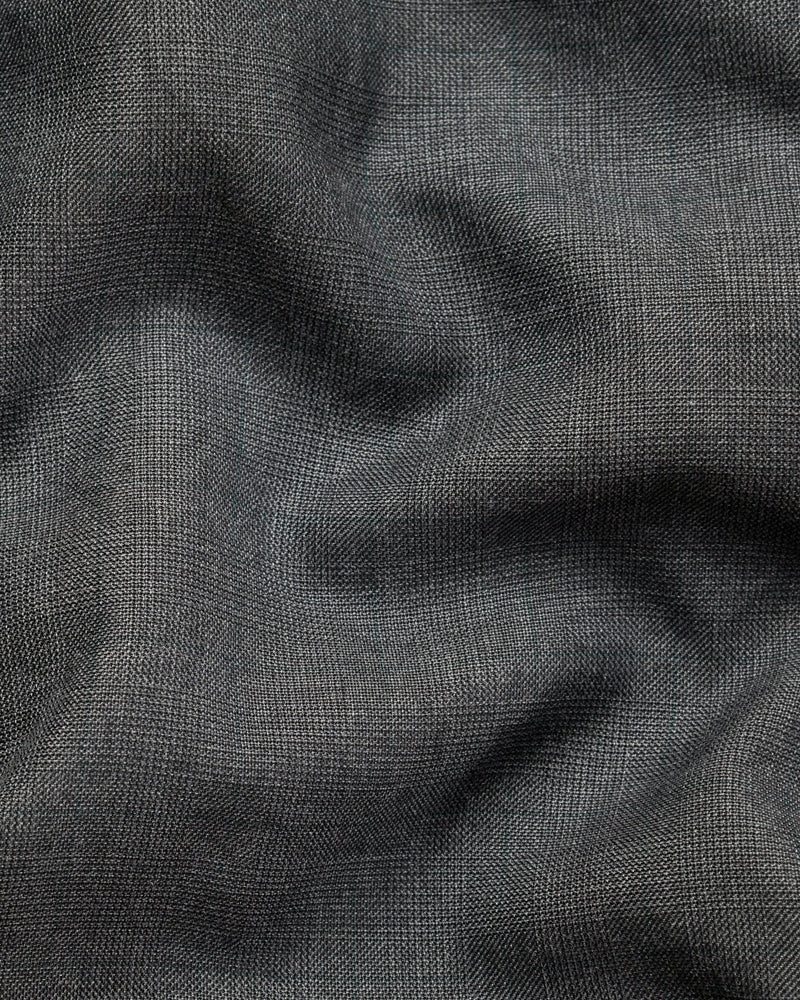 Steel Grey Plaid Wool Rich Waistcoat