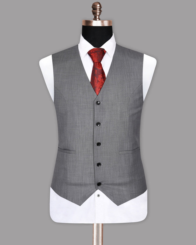 Topaz Grey Wool Blend Waistcoat V976-38, V976-40, V976-44, V976-42, V976-46, V976-36, V976-50, V976-56, V976-58, V976-60, V976-54, V976-52, V976-48