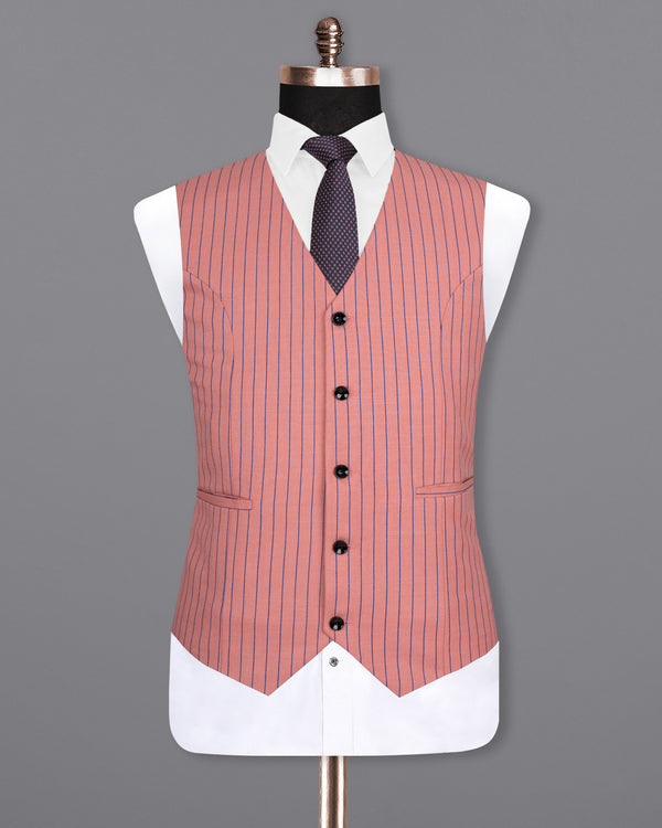 Petite Orchid Striped Wool Rich Waistcoat V1499-36, V1499-38, V1499-40, V1499-42, V1499-44, V1499-46, V1499-48, V1499-50, V1499-52, V1499-54, V1499-56, V1499-58, V1499-60