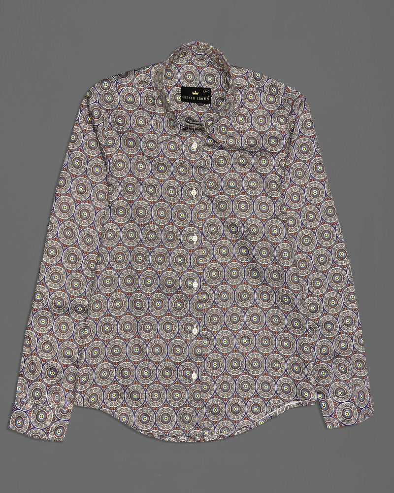 Mercury Brown Multicolour Ajrakh Printed Premium Cotton Shirt